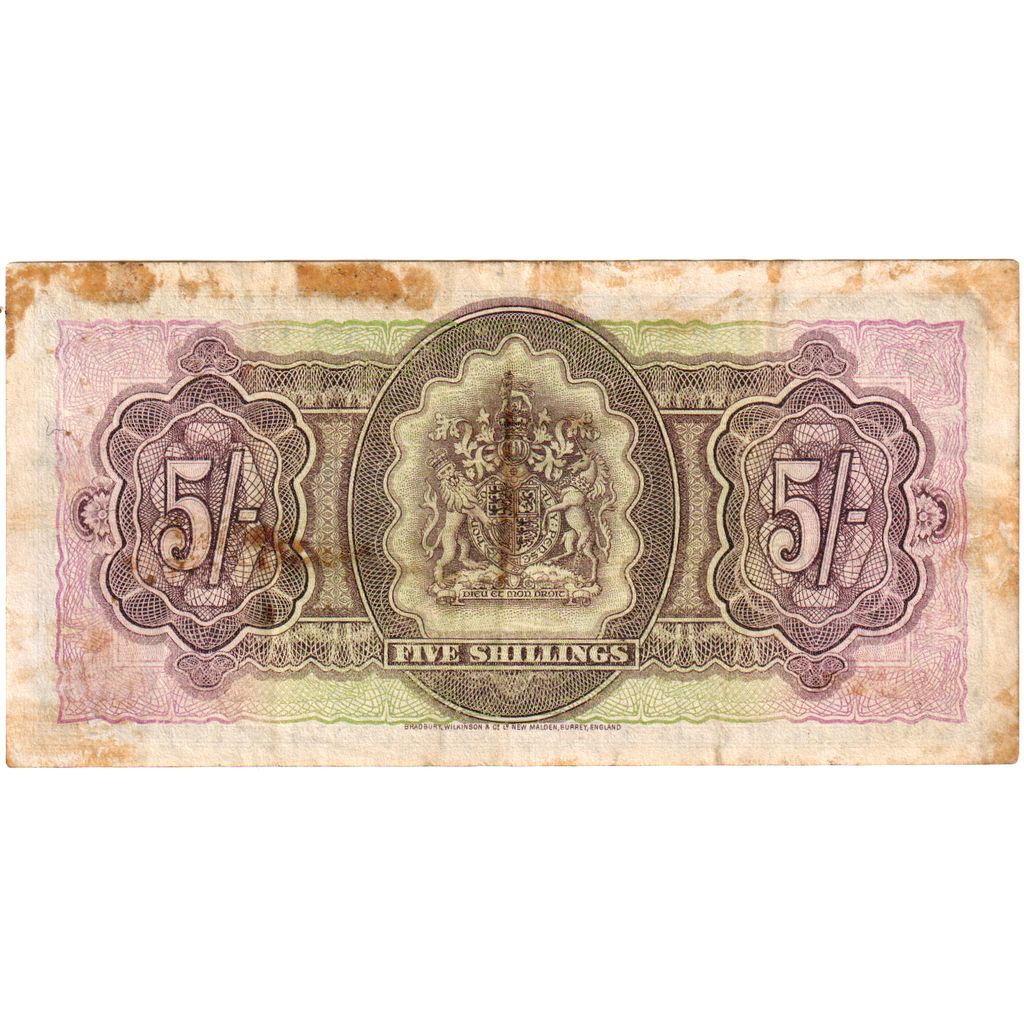 Bermuda, 5 Shillings, 1957-05-01, VF(30-35)