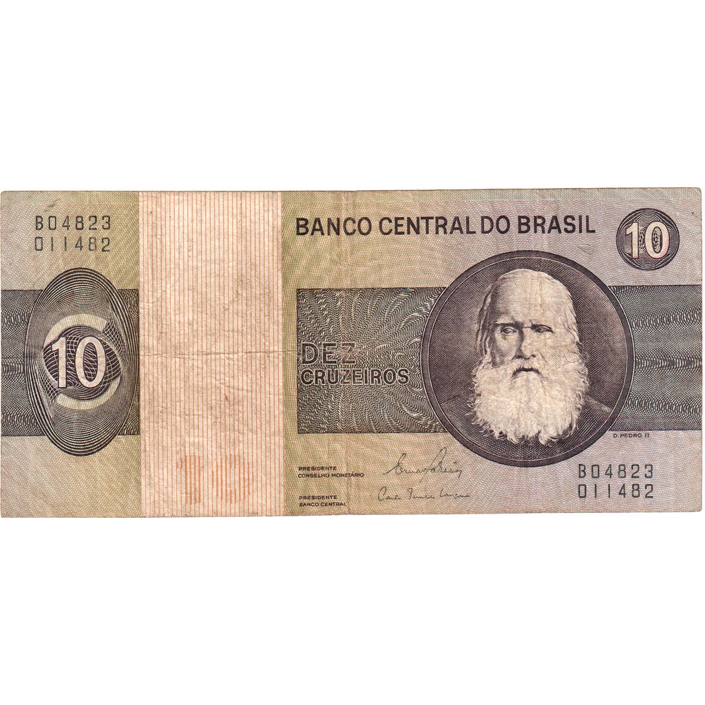 Banknot, Brazylia, 10 Cruzeiros, KM:193e, EF(40-45)