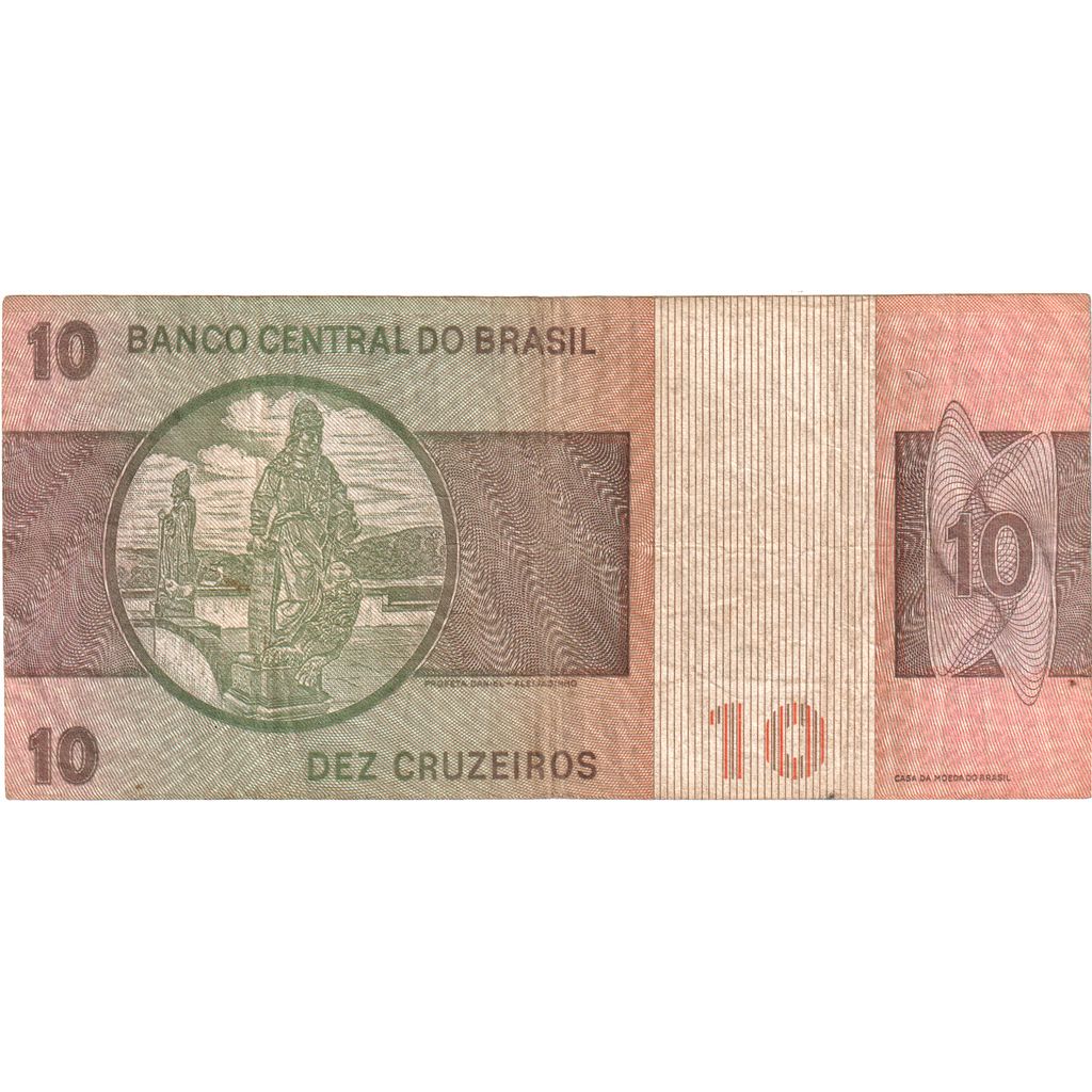 Banknot, Brazylia, 10 Cruzeiros, KM:193e, EF(40-45)