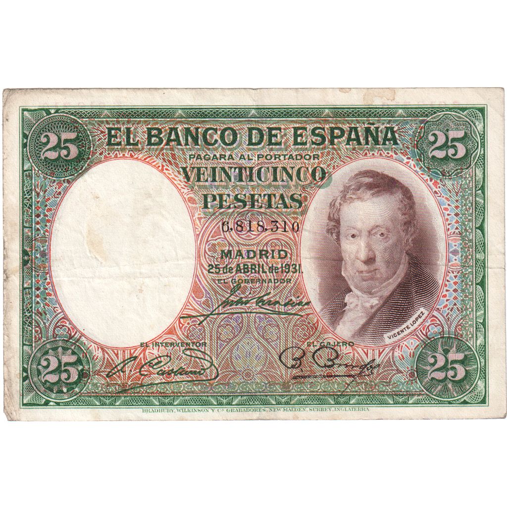 Spanje, 25 Pesetas, TTB