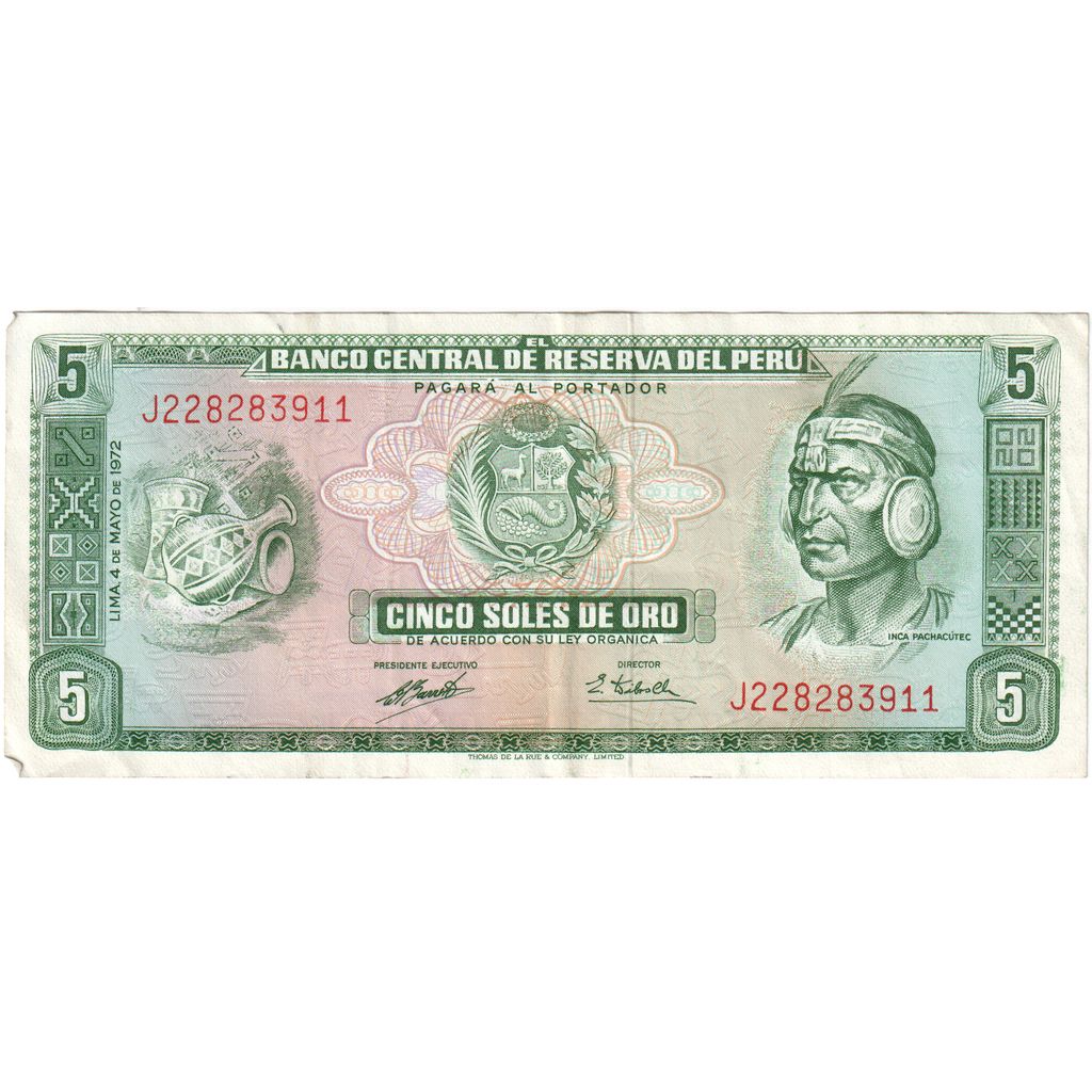 Perù, 5 Soles De Oro, 1972-05-04, BB