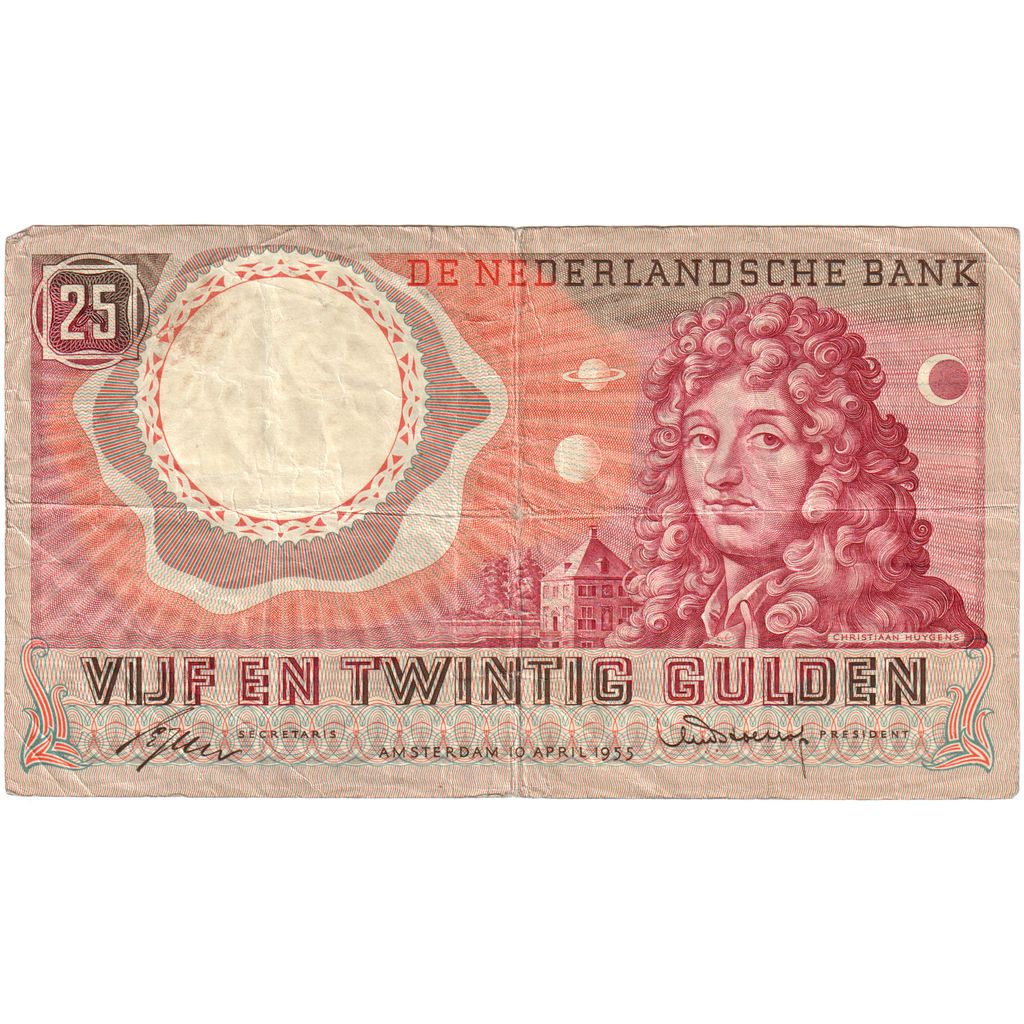 Netherlands, 25 Gulden, 1955-04-10, VF(30-35)
