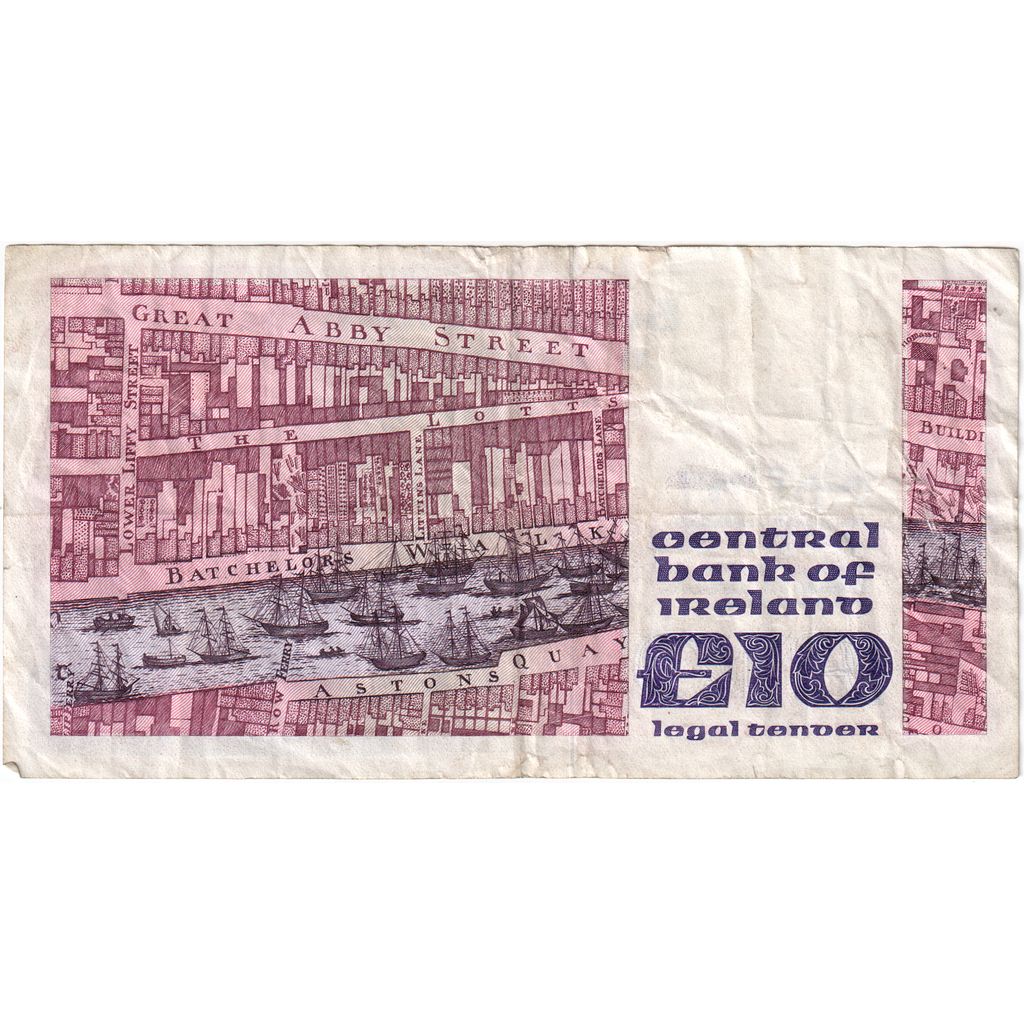 Biljet, Ierland - republiek, 10 Pounds, 1989, 1989-06-19, KM:72a, TTB