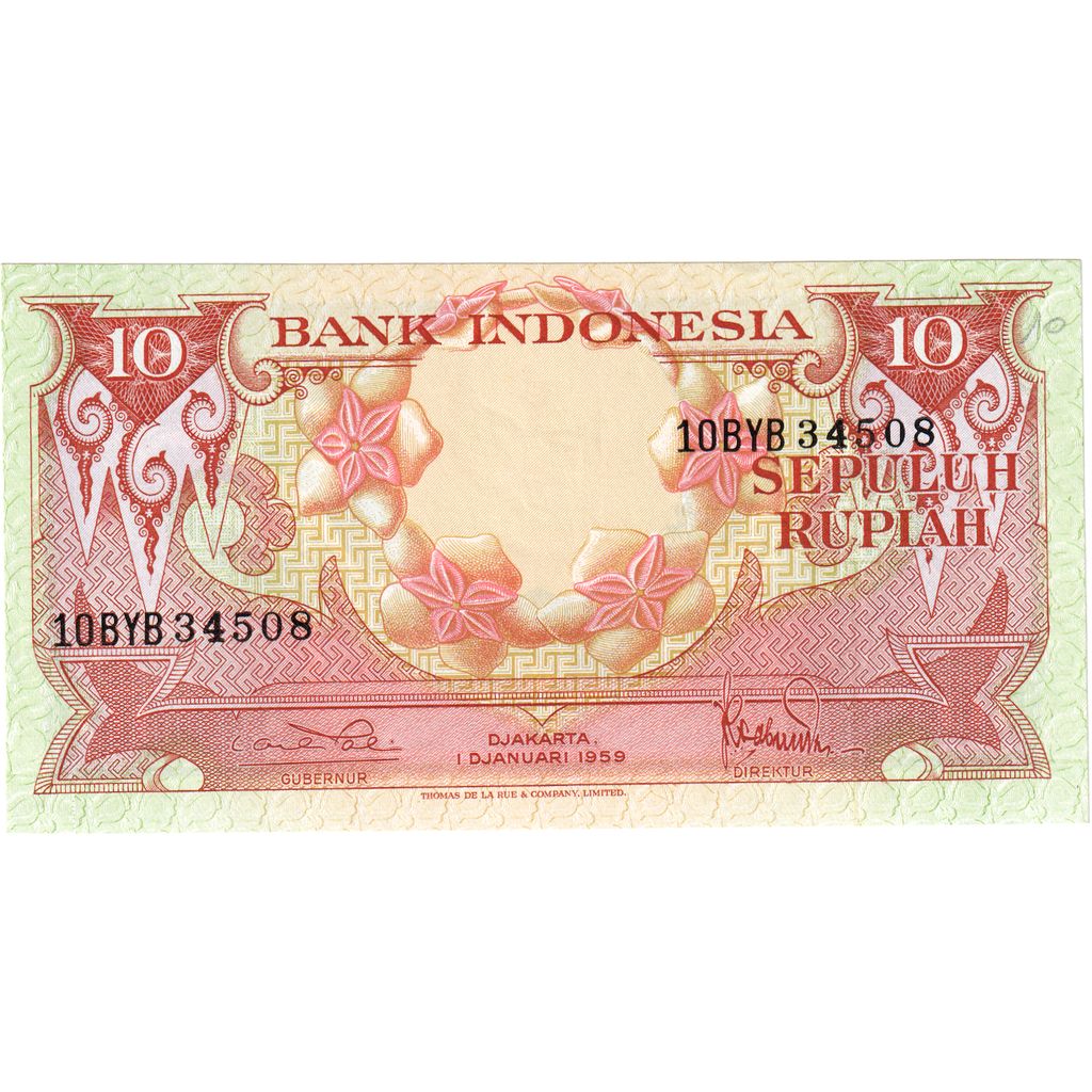 Biljet, Indonesië, 10 Rupiah, 1959-01-01, KM:66, NIEUW