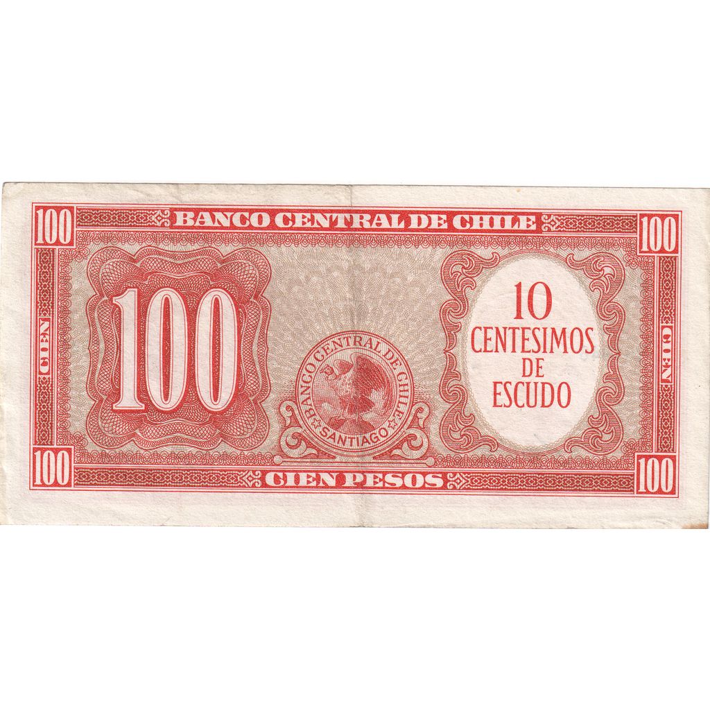 Chili, 10 Centesimos on 100 Pesos, TTB