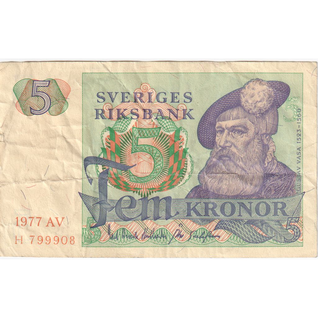 Zweden, 5 Kronor, 1977, TTB