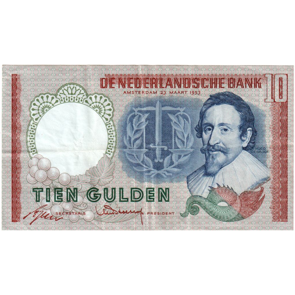 Nederland, 10 Gulden, 1953-03-23, TTB+