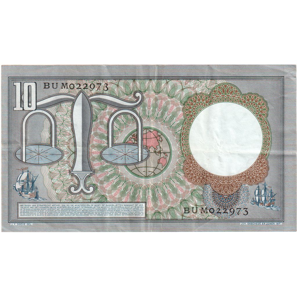 Nederland, 10 Gulden, 1953-03-23, TTB+