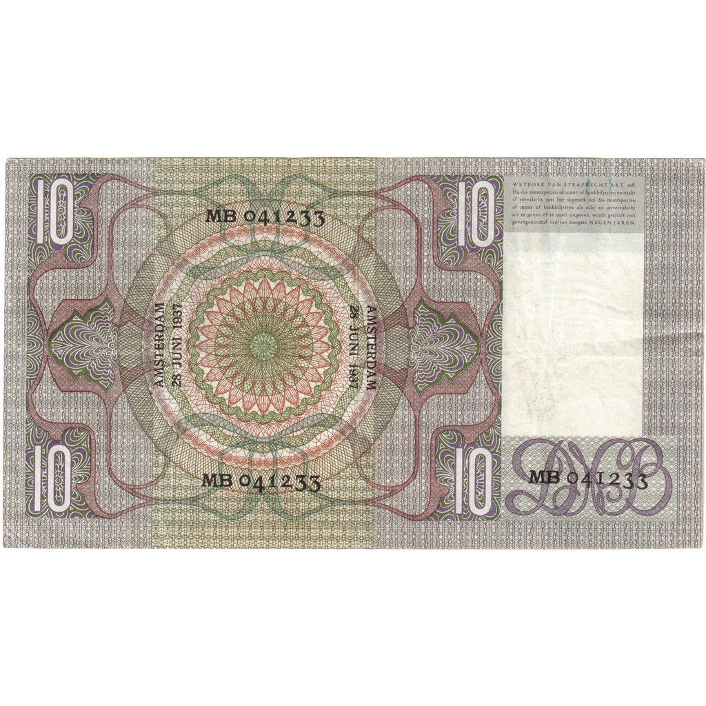 Nederland, 10 Gulden, 1937-04-30, TTB