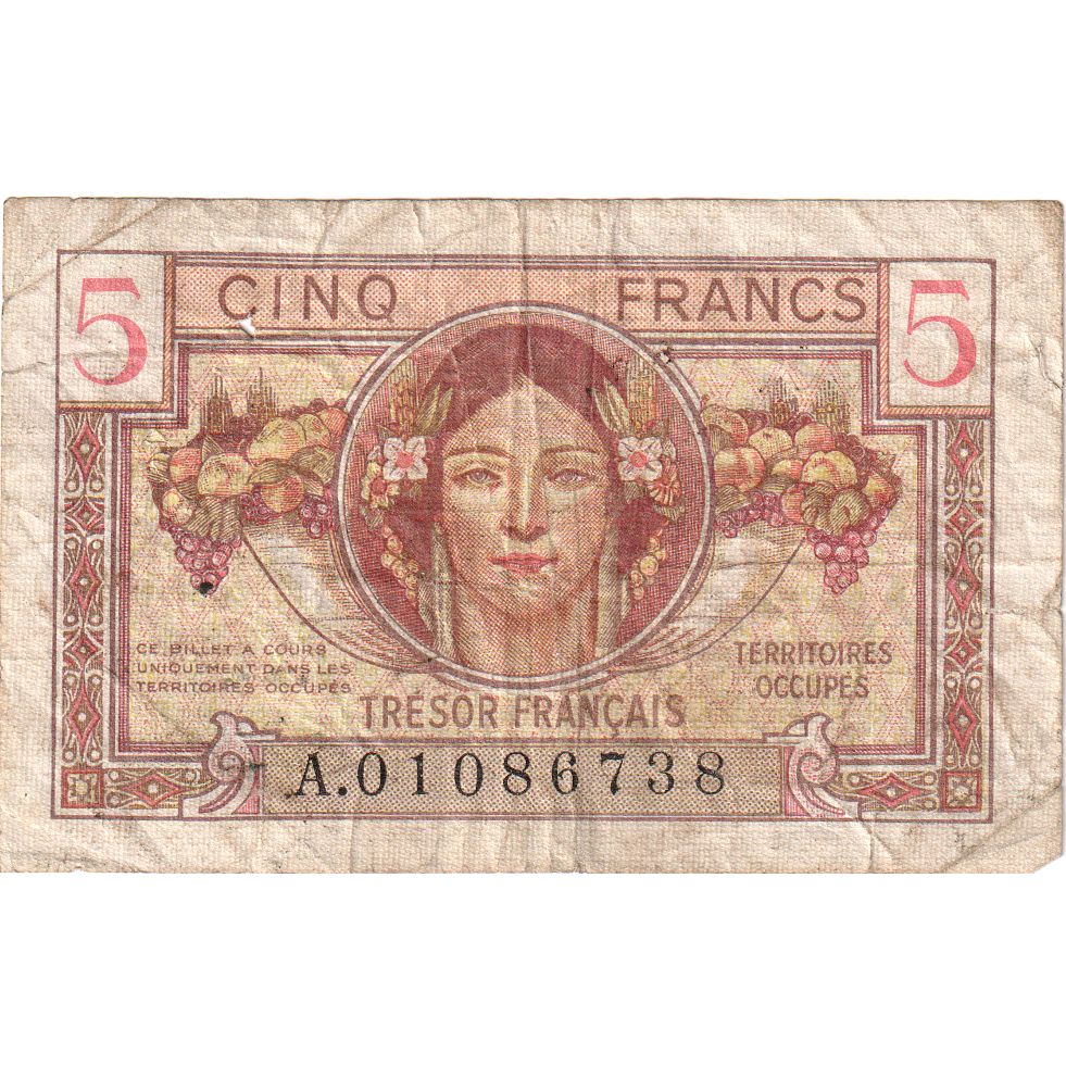 Frankrijk, 5 Francs, 1947 French Treasury, A.01086738, TB+