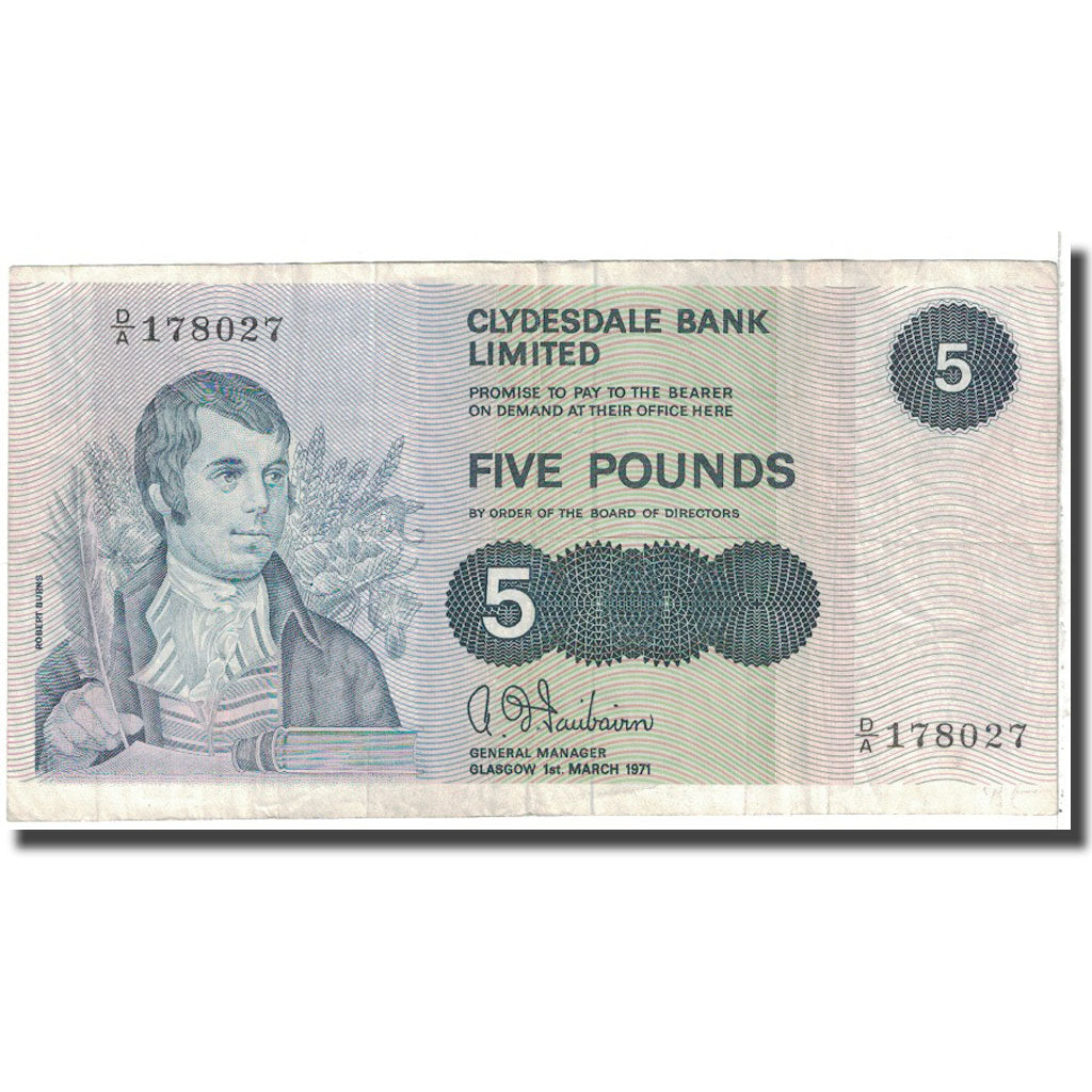 Banknote, Scotland, 5 Pounds, 1971, 1971-03-01, KM:205a, VF(20-25)
