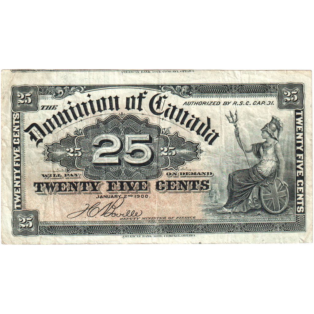 Biljet, Canada, 25 Cents, 1900, TTB