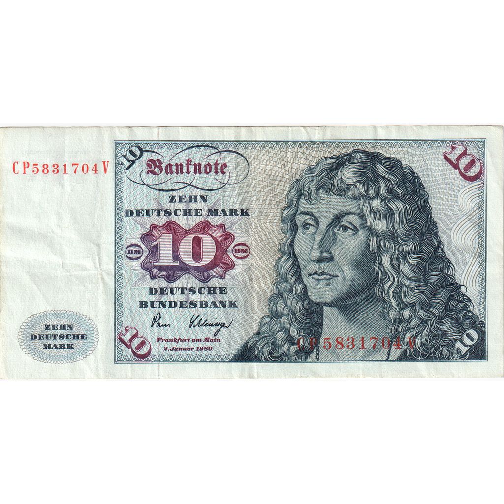 Federale Duitse Republiek, 10 Deutsche Mark, 1980-01-02, TTB