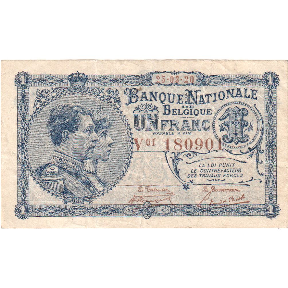 België, 1 Franc, 1920-03-25, TTB