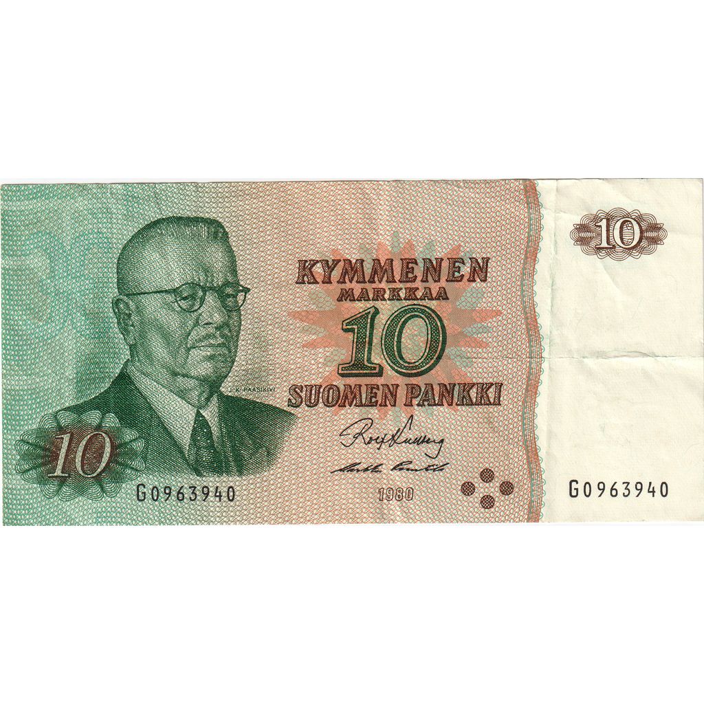 Biljet, Finland, 10 Markkaa, 1980, KM:112a, TTB