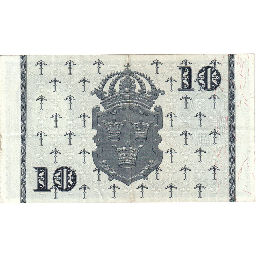Biljet, Zweden, 10 Kronor, 1957, 1957, KM:43e, TTB
