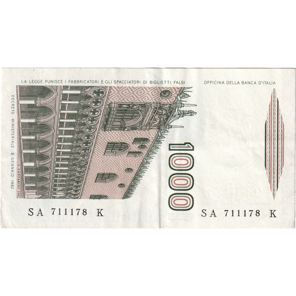 Italië, 1000 Lire, 1982-01-06, SUP