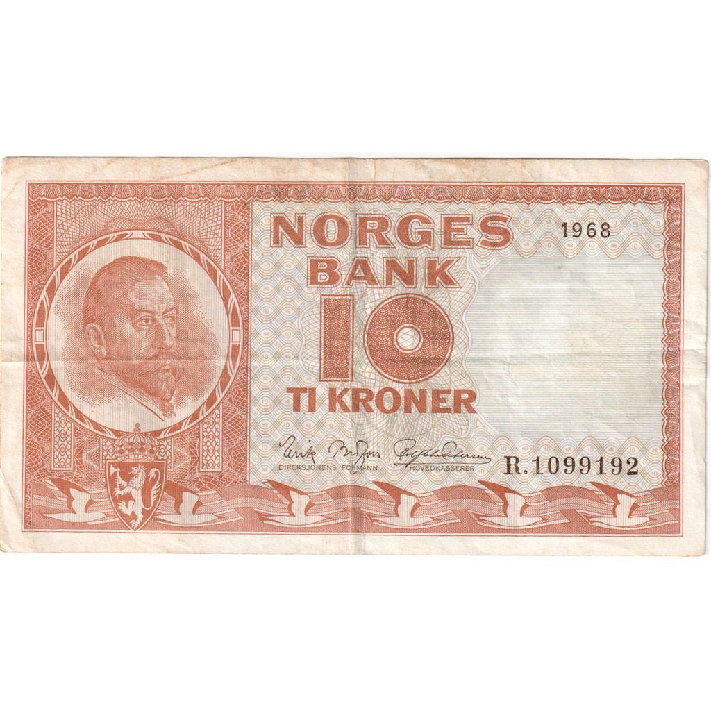 Noorwegen, 10 Kroner, undated (1968), TTB