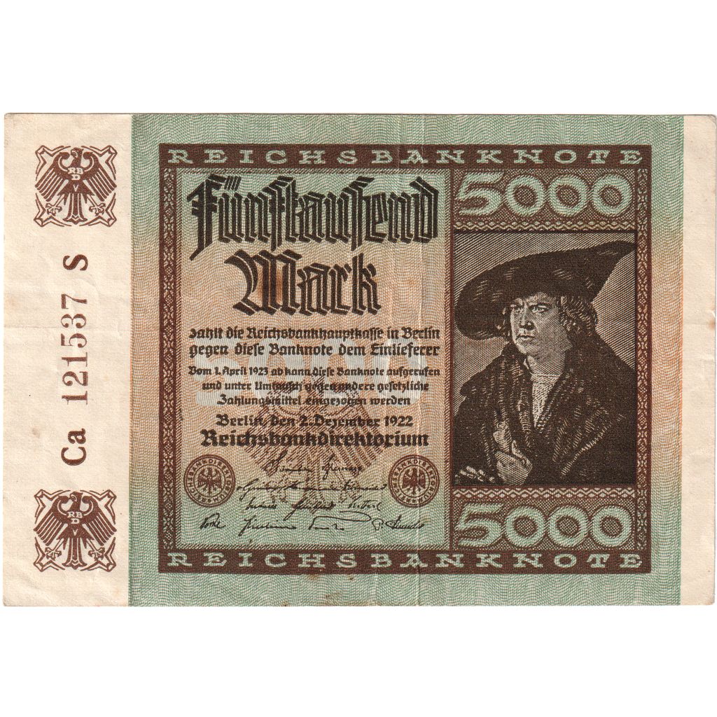Duitsland, 5000 Mark, 1922-12-02, TTB+