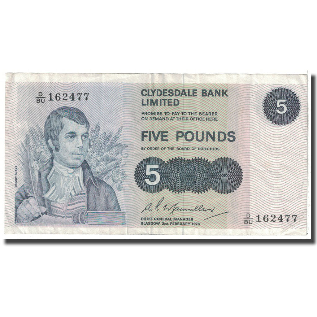 Billete, 5 Pounds, 1976, Escocia, 1976-02-02, KM:205c, MBC