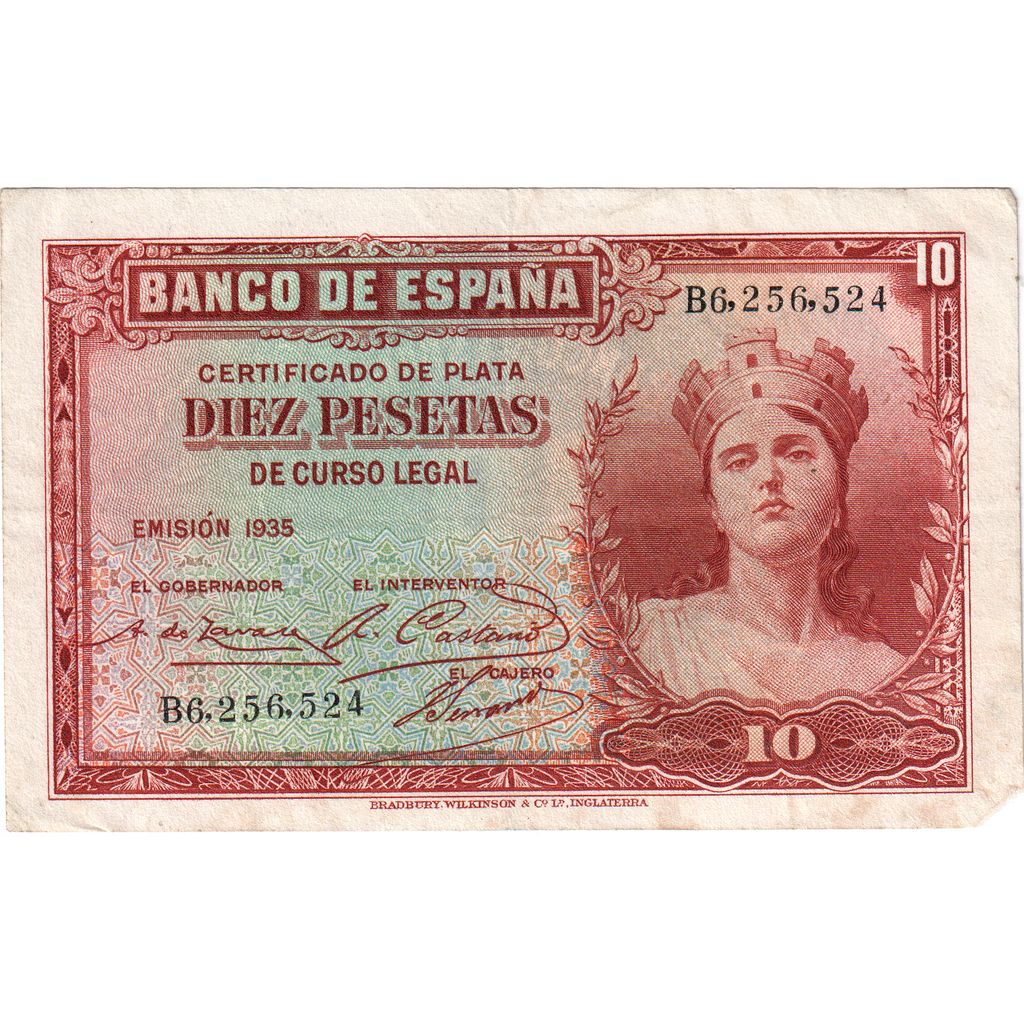 Hiszpania, 10 Pesetas, EF(40-45)
