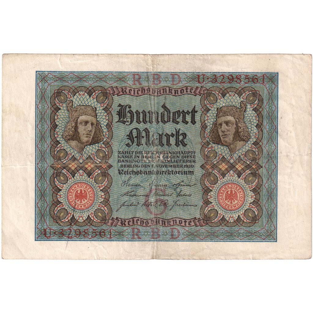 Biljet, Duitsland, 100 Mark, 1920-11-01, KM:69a, TTB