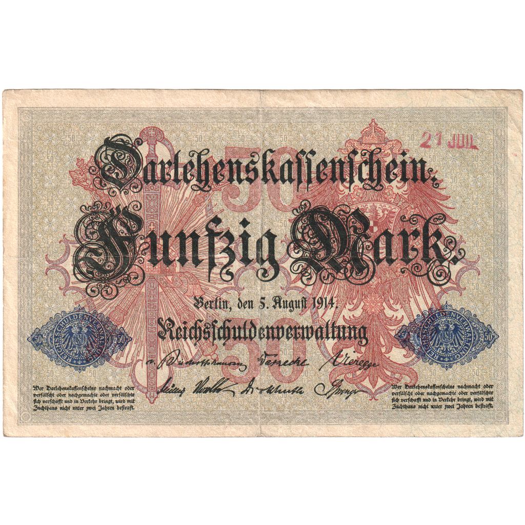 Duitsland, 50 Mark, 1914-08-05, TTB