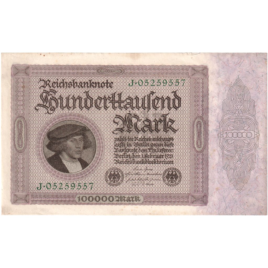 Biljet, Duitsland, 100,000 Mark, 1923-02-01, KM:83a, TTB