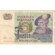 Banknote, Sweden, 5 Kronor, 1977, 1977, KM:51d, VF(30-35)