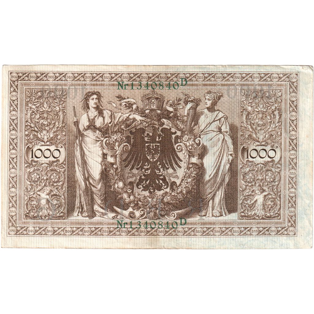 Biljet, Duitsland, 1000 Mark, 1910, 1910-04-21, KM:45a, TTB