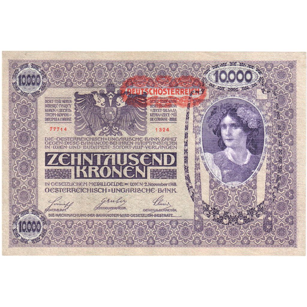 Austria, 10,000 Kronen, 1918-11-02, FDS