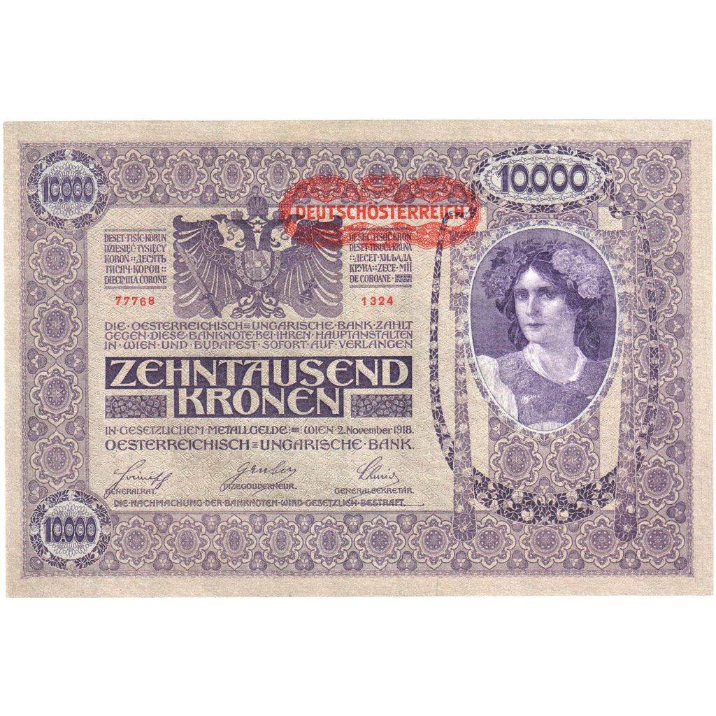 Austria, 10,000 Kronen, 1918-11-02, UNC(65-70)