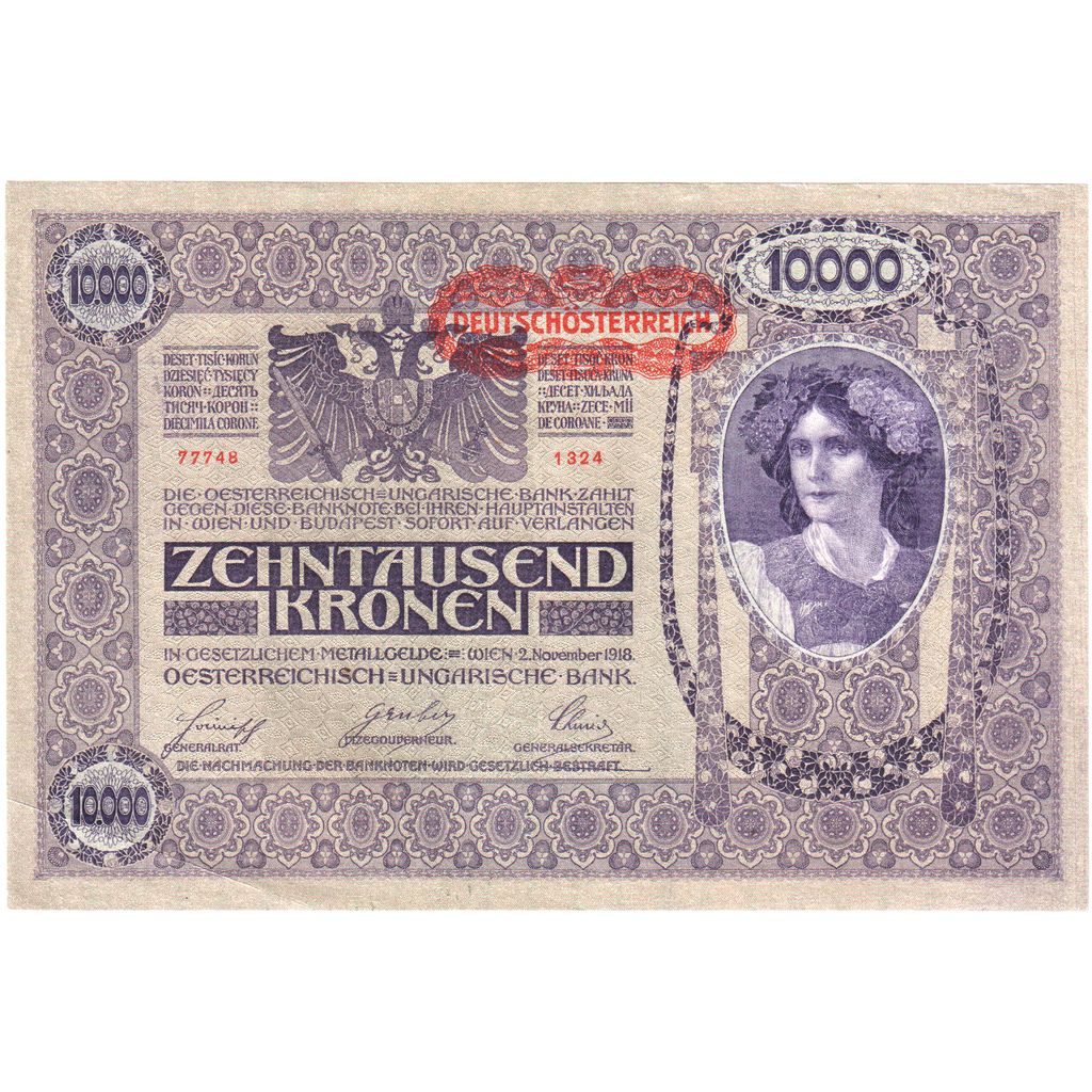 Oostenrijk, 10,000 Kronen, 1918-11-02, TTB+