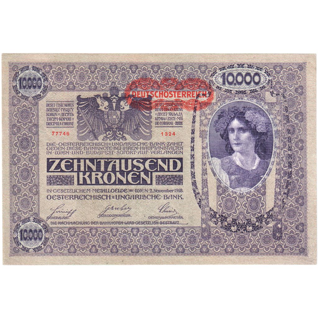 Austria, 10,000 Kronen, 1918-11-02, UNC(63)