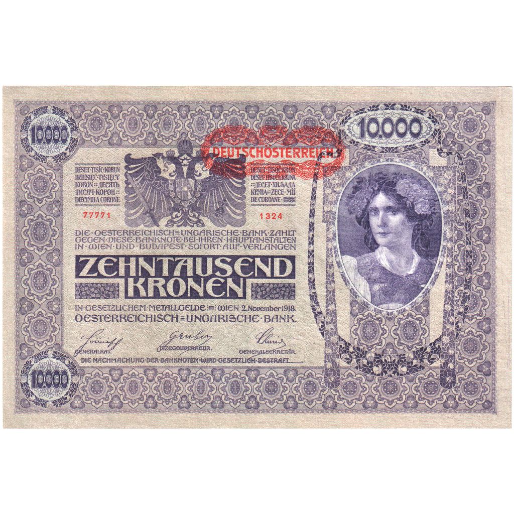 Austria, 10,000 Kronen, 1918-11-02, UNC(65-70)