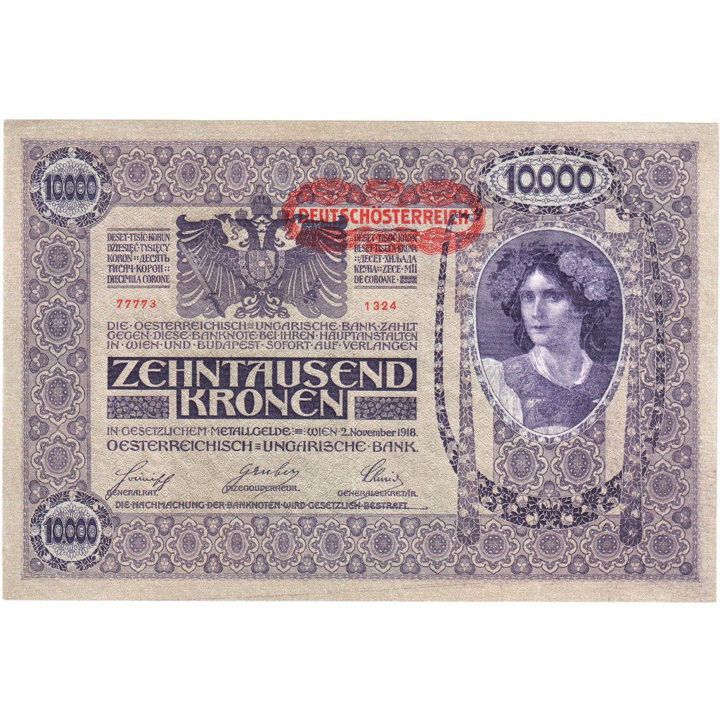 Áustria, 10,000 Kronen, 1918-11-02, UNC(65-70)