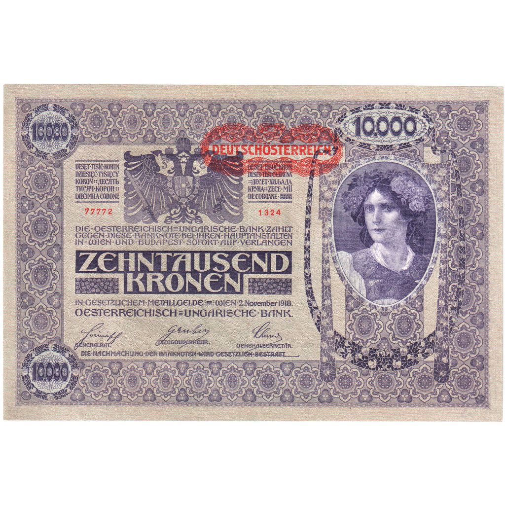 Austria, 10,000 Kronen, 1918-11-02, UNC(65-70)