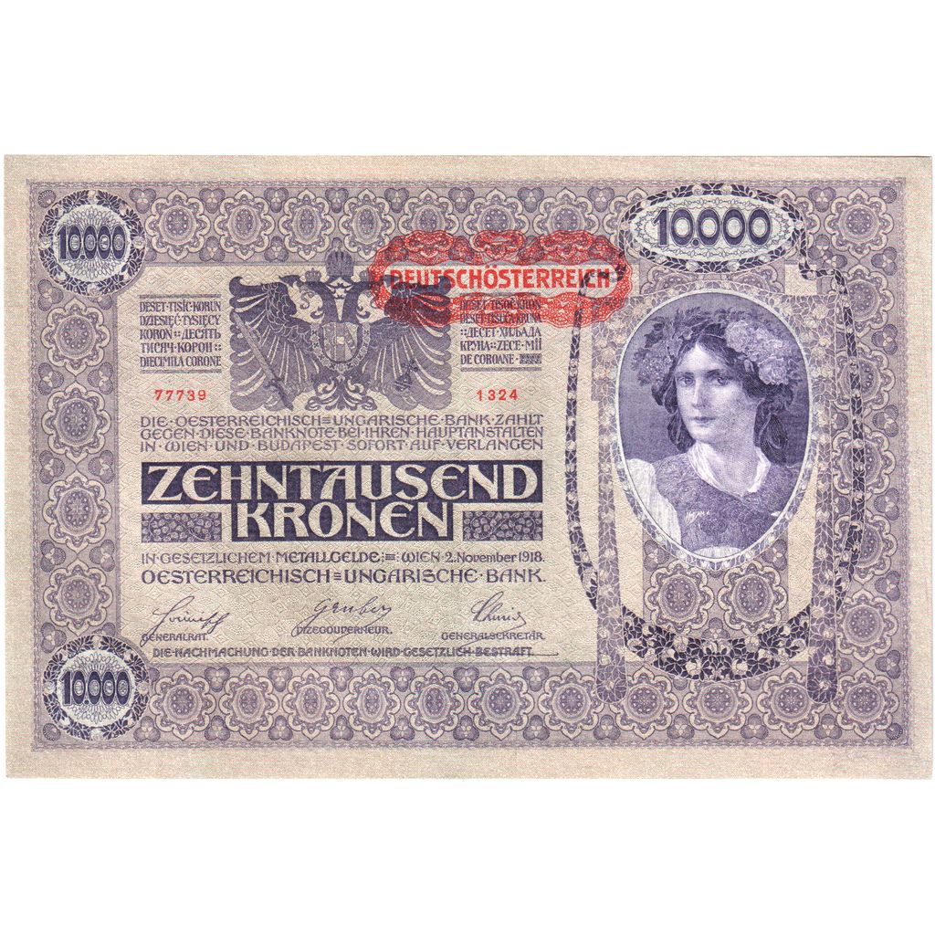 Austria, 10,000 Kronen, 1918-11-02, UNC(65-70)