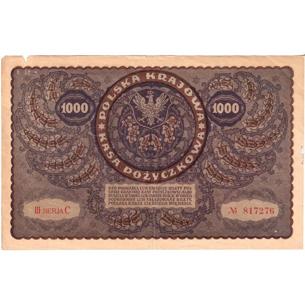 Polen, 1000 Marek, 1919-08-23, TTB