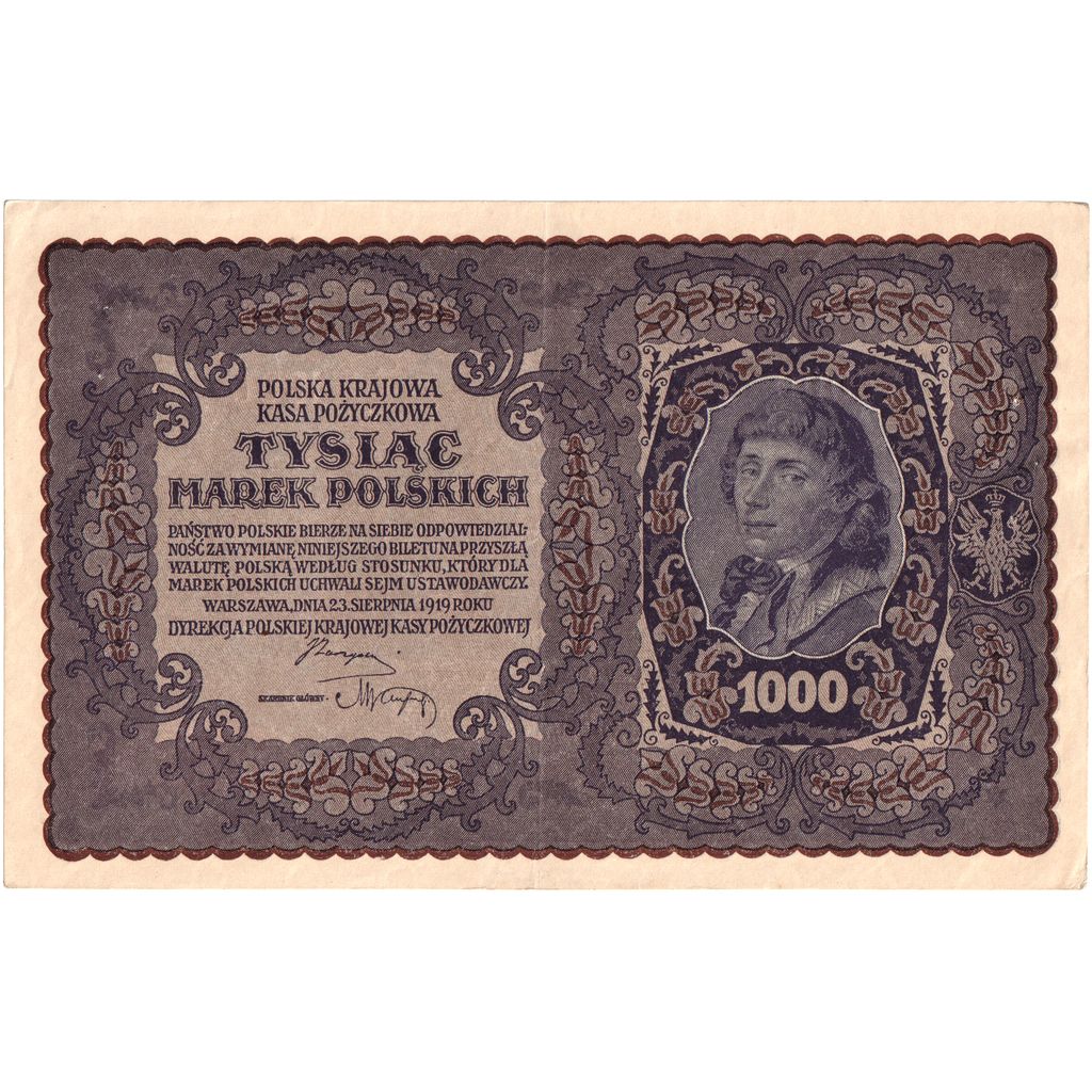 Polen, 1000 Marek, 1919-08-23, TTB+