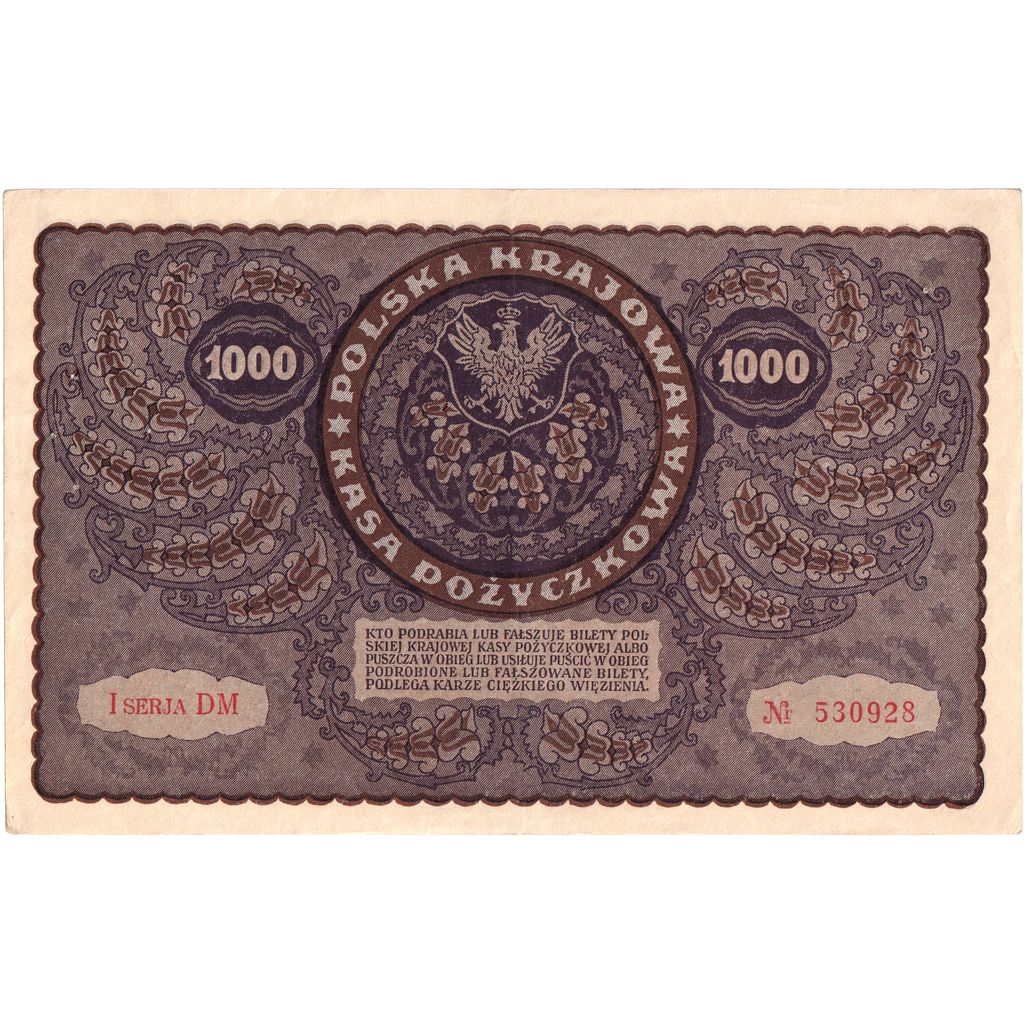 Polen, 1000 Marek, 1919-08-23, TTB+