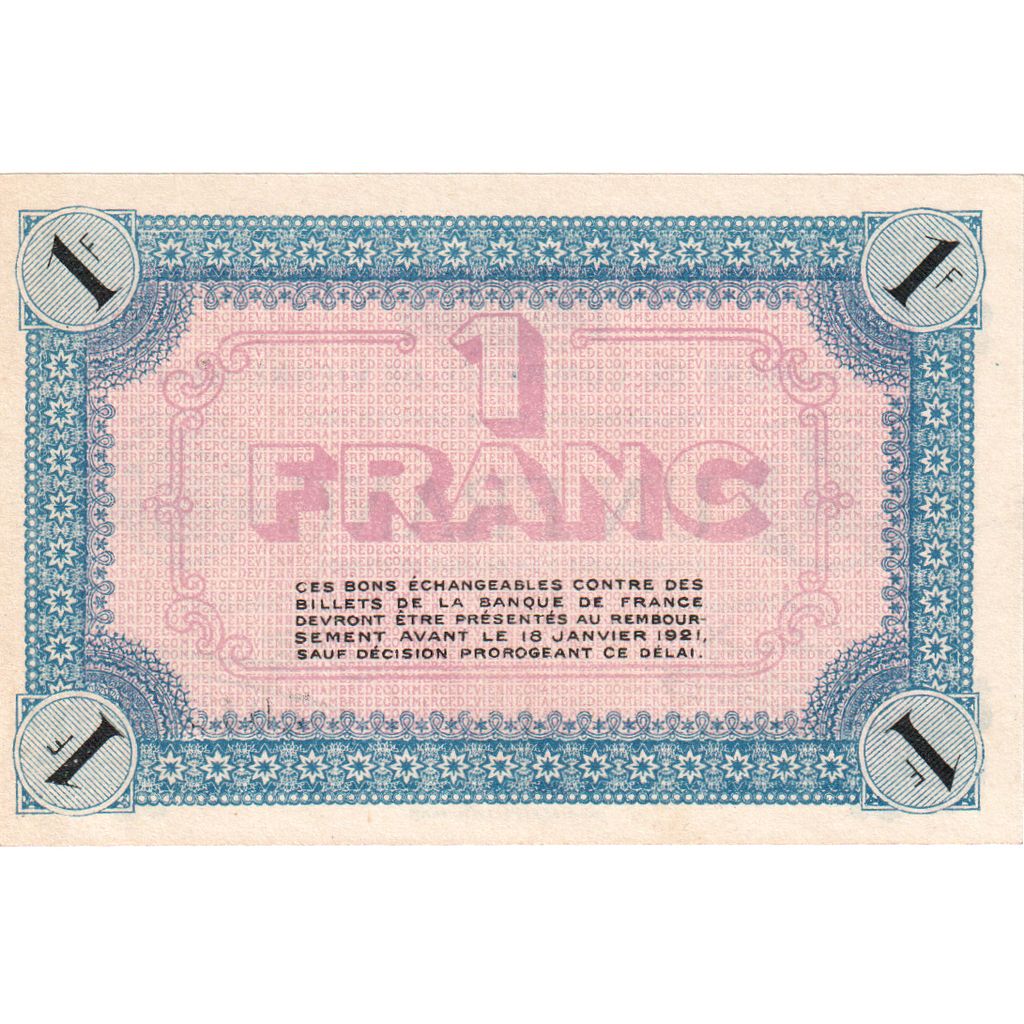 France, Vienne, 1 Franc, 1916-01-18, Chambre de Commerce, UNC(65-70)