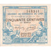 Frankreich, Lyon, 50 Centimes, 1920-07-29, Chambre de Commerce, UNZ, Pirot:77-3