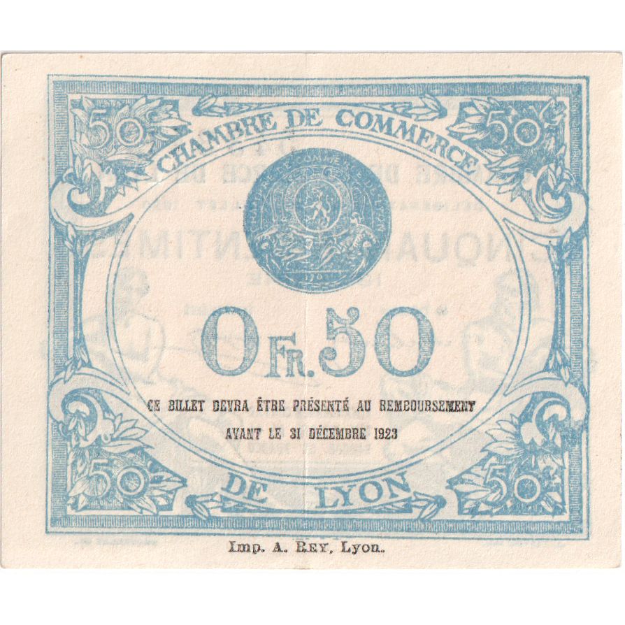 Frankreich, Lyon, 50 Centimes, 1920-07-29, Chambre de Commerce, UNZ, Pirot:77-3
