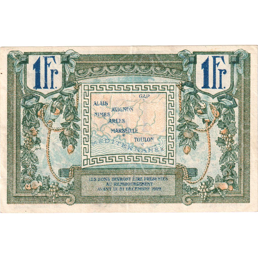 Francia, Marseille, 1 Franc, Chambre de Commerce, BB, Pirot:79-49