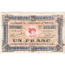 Francia, Troyes, 1 Franc, Undated (1918), Chambre de Commerce, BB, Pirot:124-9