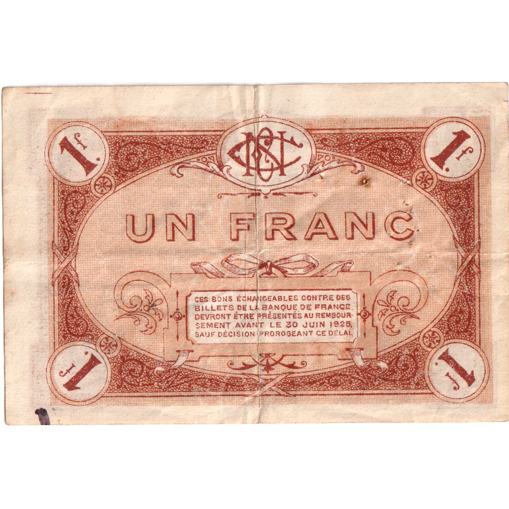 France, Nevers, 1 Franc, 1920-07-01, Chambre de Commerce, TB+