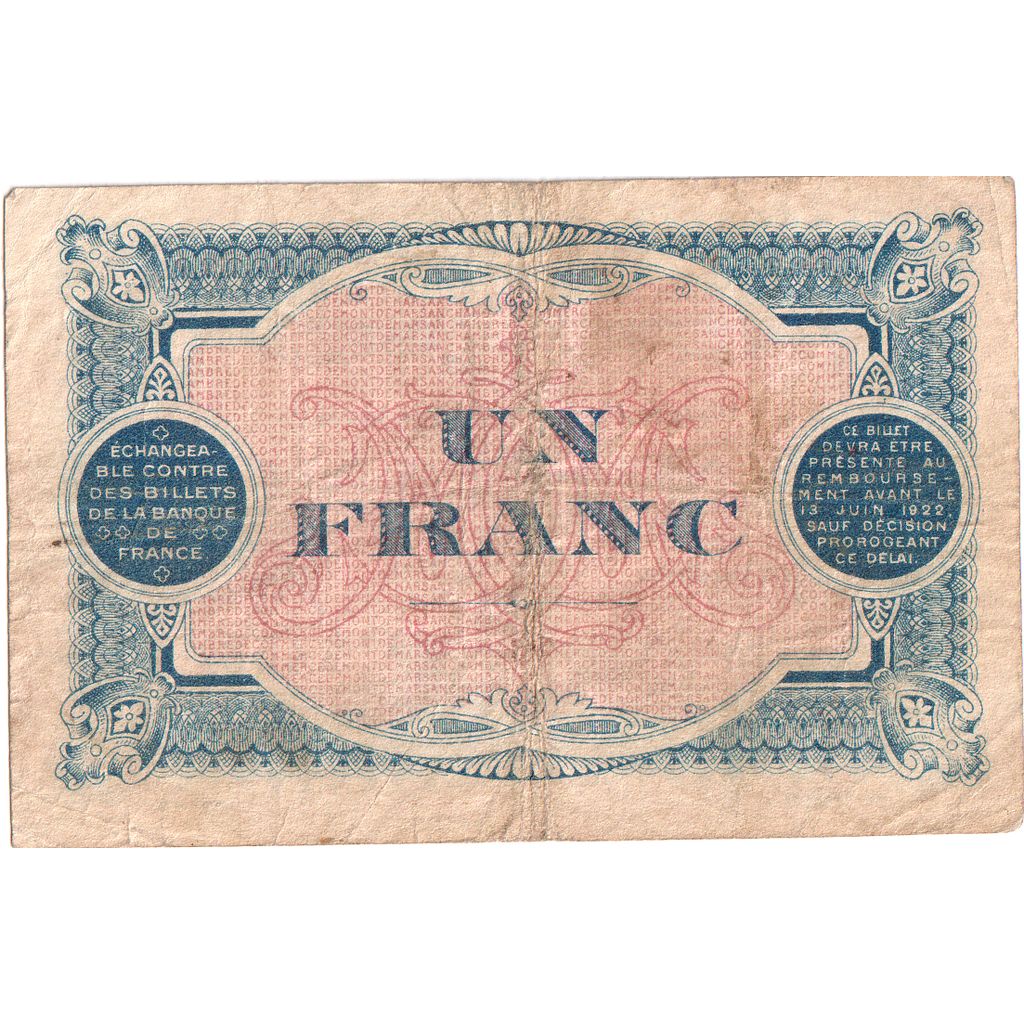 France, MONT DE MARSAN, 1 Franc, 1917-11-23, Chambre de Commerce, EF(40-45)