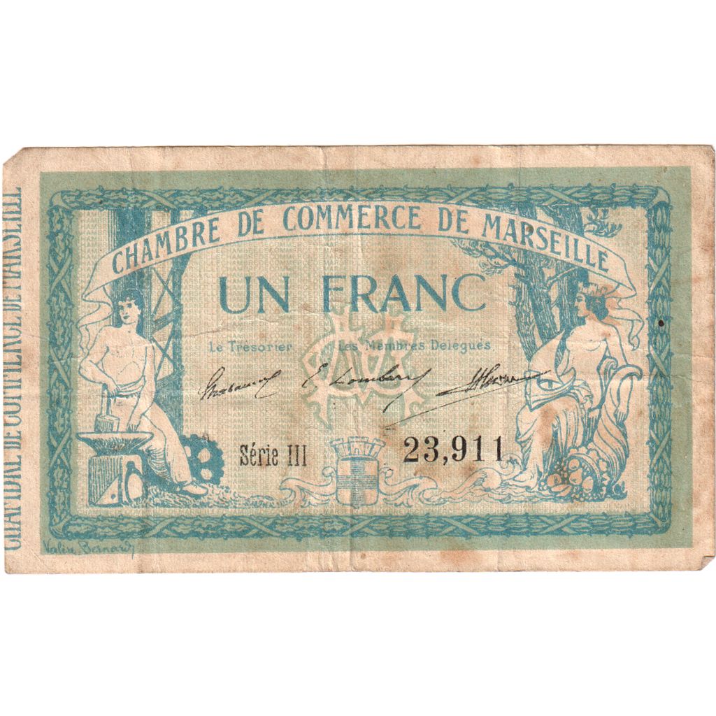 France, Marseille, 1 Franc, 1915-11-05, Chambre de Commerce, EF(40-45)