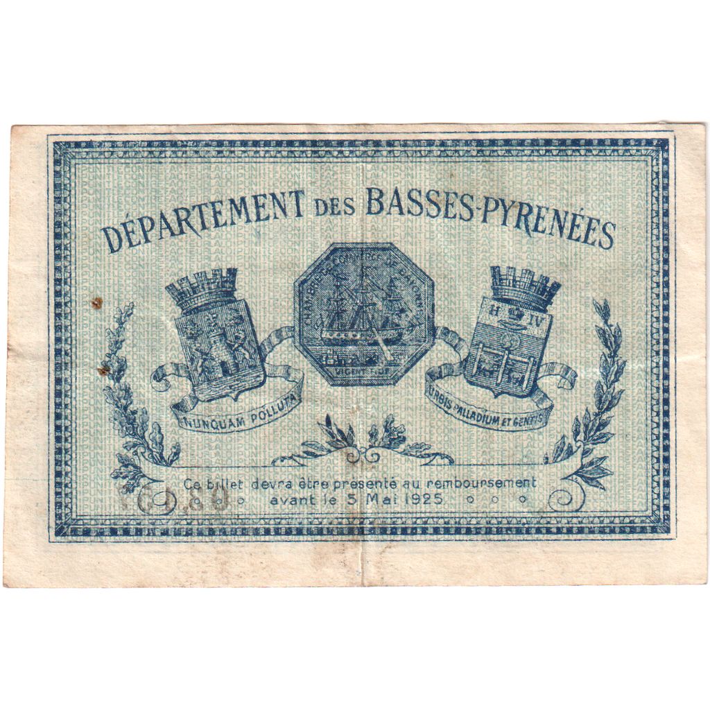 France, Bayonne, 1 Franc, 1920-05-5, 166, Chambre de Commerce, VF(30-35)